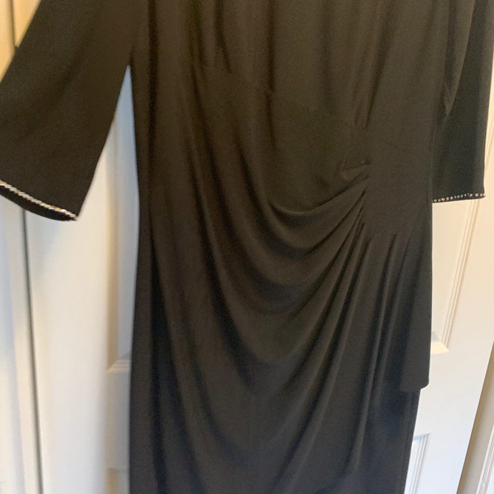 Alex Evening Black Cocktail Dress with Rhinestones.
